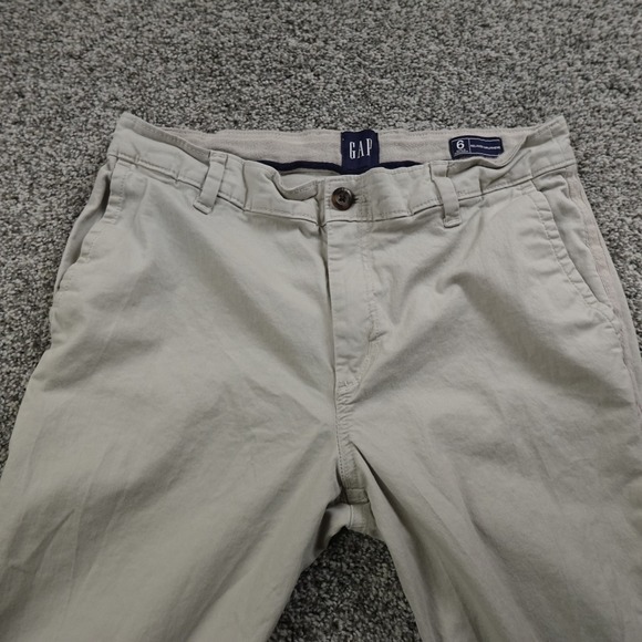 Gap Pants Womens 6 Beige Gray Chino Trousers Khakis Mid Rise Flat Front Stretch - Picture 6 of 13